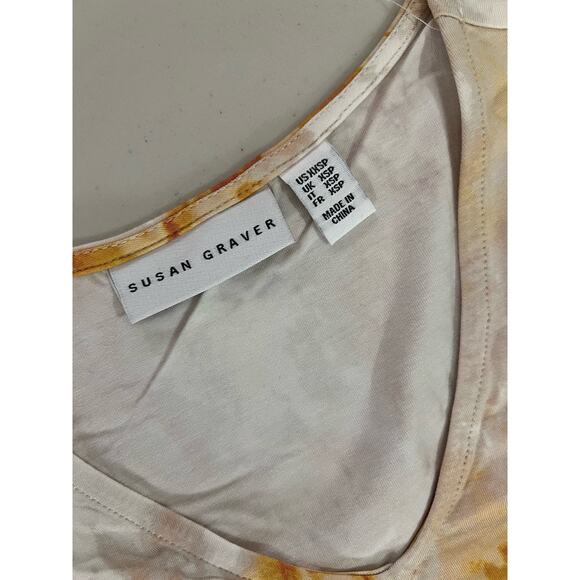 Susan Graver Printed Cool Touch Knit Tunic MANGO NWOT SIZE XXS PETITE - Picture 5 of 7